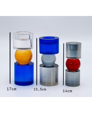 3 Bougeoirs en Crystal