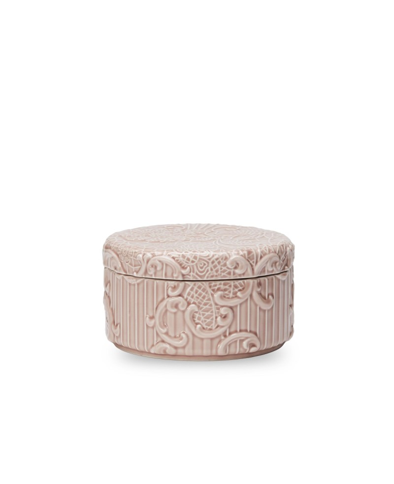 Bonbonnière Dentelle Rose - 14cm