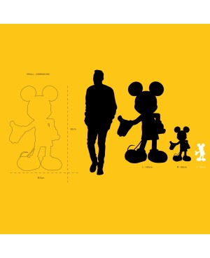 Statut Mickey Mouse Noir et Doré - 30cm