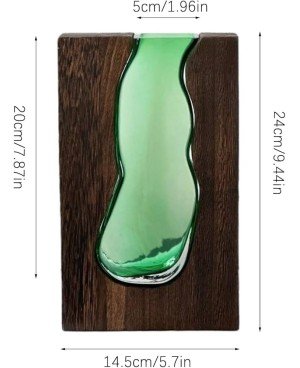 Vase en Bois et Verre MM - 24x14.5cm
