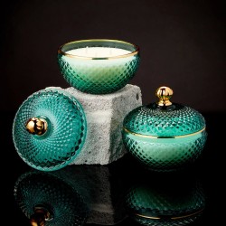 Bougie Parfumée En Bonbonnière Cristalline - Bleu