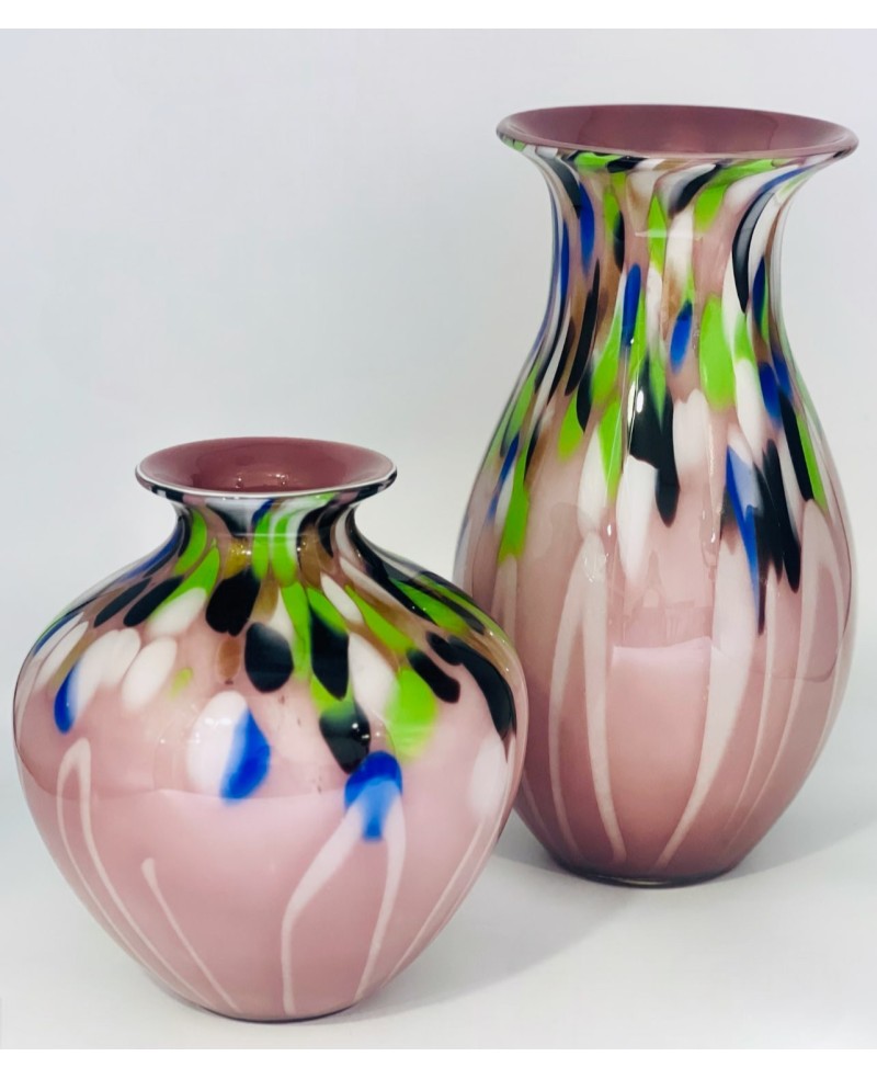 Vase en Verre Soufflé Rose - MM