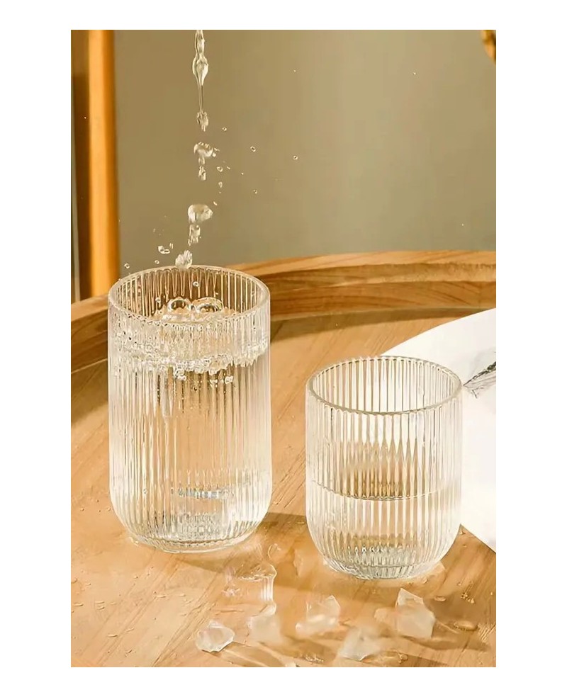 Set de 6 verres Long Strié - 430ml Set de 6 verres Long Strié - 430ml