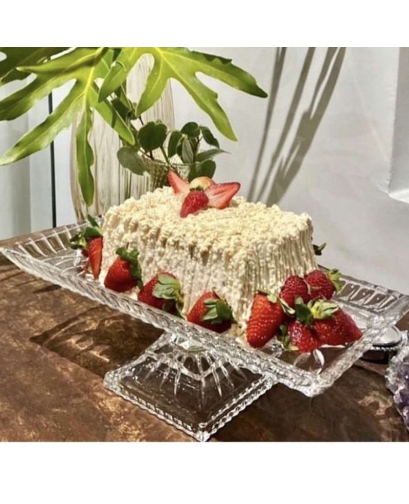 Plat sur pied en Cristalline - 34x16cm Plat sur pied en Cristalline - 34x16cm