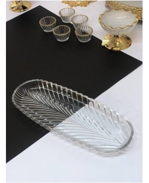 Plat Long Ovale en Cristalline - 30x10cm