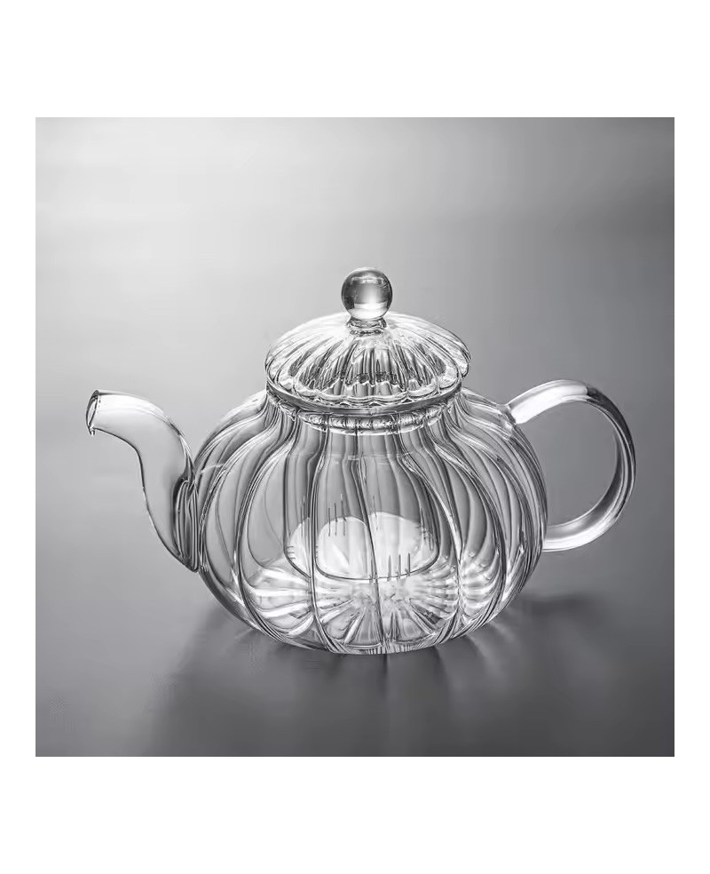 Théière en Verre Striée avec filtre - 600ml Théière en Verre Striée avec filtre - 600ml