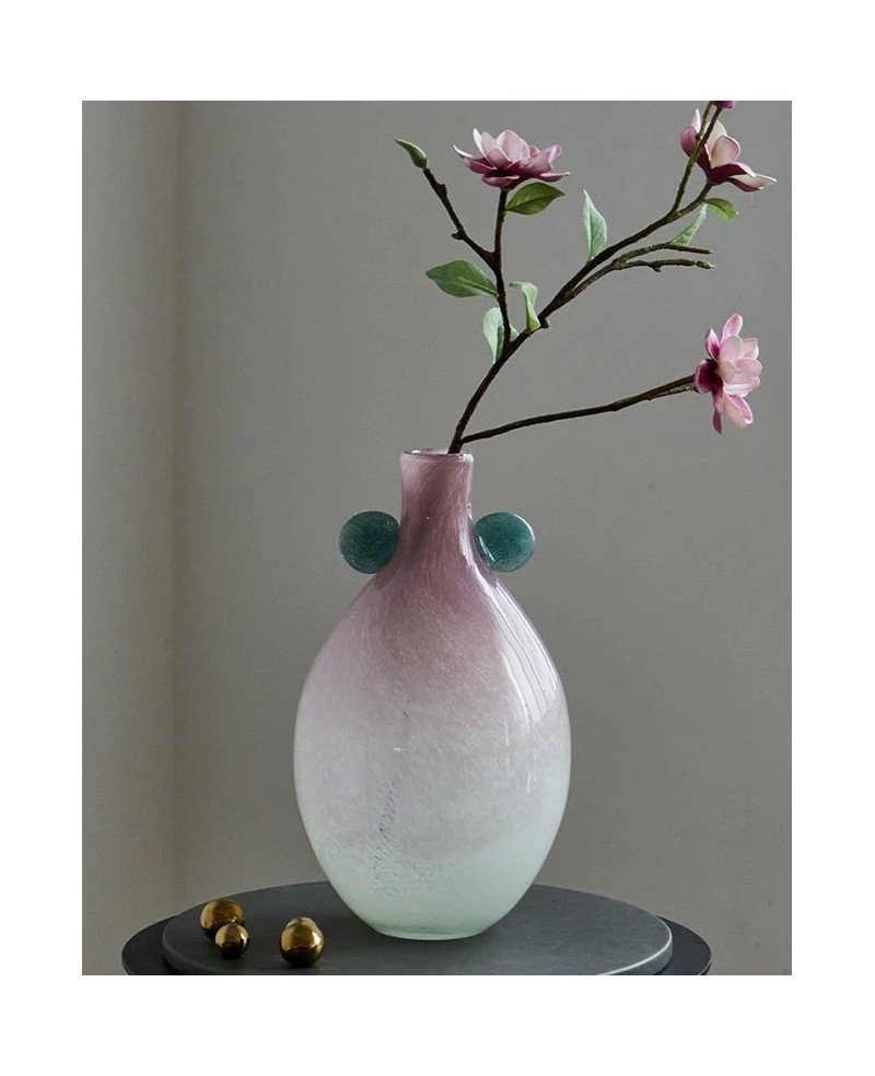 Vase en Verre Soufflé fait Main - H37cm