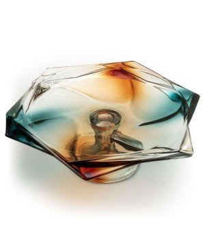 Plat sur pied en Cristal Colorie