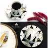 Coffret de 6 Tasses à Café Blanc et Noir - HARLEM
