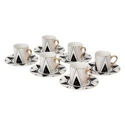 Coffret de 6 Tasses à Café Blanc et Noir - HARLEM