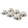 Coffret de 6 Tasses à Café Blanc et Noir - HARLEM