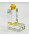 Serre Livre en Cristal Transparent et boule Jaune
