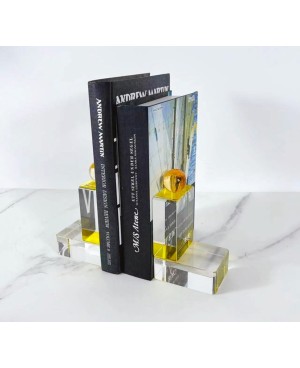 Serre Livre en Cristal Transparent et boule Jaune