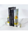 Serre Livre en Cristal Transparent et boule Jaune
