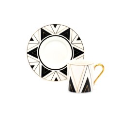 Coffret de 6 Tasses à Café Blanc et Noir - HARLEM