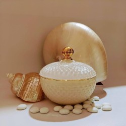  Bougie Parfumée En Bonbonnière Cristalline - Crème