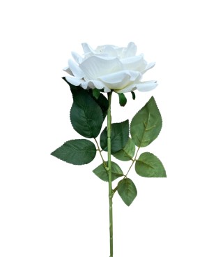  Rose Artificielle Blanche - H 75cm