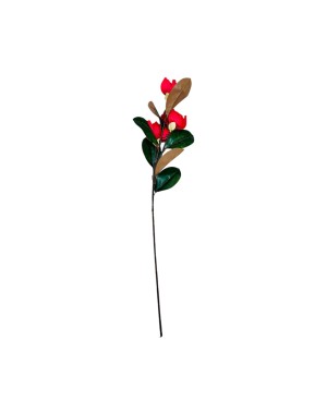  Magnolia Fleur Artificielle Rouge - H 94cm