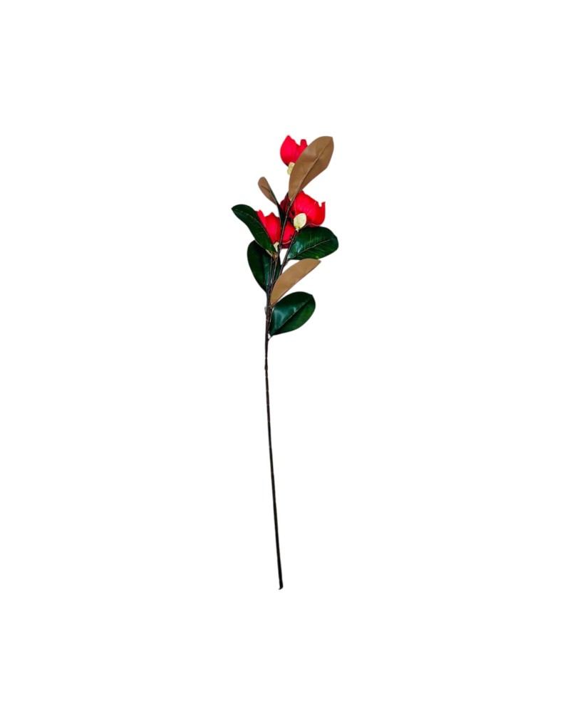 Magnolia Fleur Artificielle Rouge - H 94cm