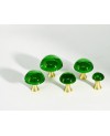 5 champignons en Cristal Vert et Laiton