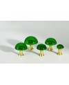 5 champignons en Cristal Vert et Laiton