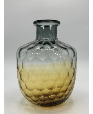  Vase en Verre Jaune Bleu - PM