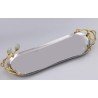 Plat Ovale 52cm Fleurs et Perles Vertes