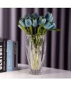 Vase en Cristal Strié Transparent - H 28cm