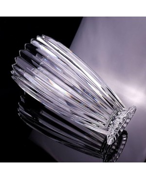 Vase en Cristal Strié Transparent - H 28cm
