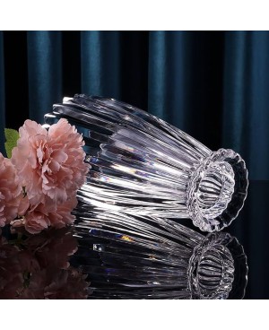 Vase en Cristal Strié Transparent - H 28cm