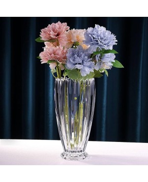 Vase en Cristal Strié Transparent - H 28cm