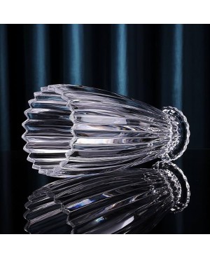 Vase en Cristal Strié Transparent - H 28cm
