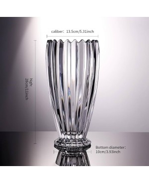 Vase en Cristal Strié Transparent - H 28cm