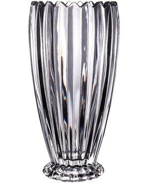 Vase en Cristal Strié Transparent - H 28cm
