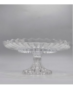 Plat de Présentation sur Pied Rond en Cristal