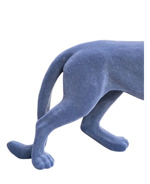 Panthère Décorative en Velours Gris