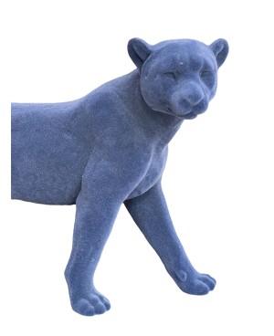 Panthère Décorative en Velours Gris