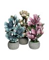 Fleur Artificielle avec Pot en Céramique - Bleu