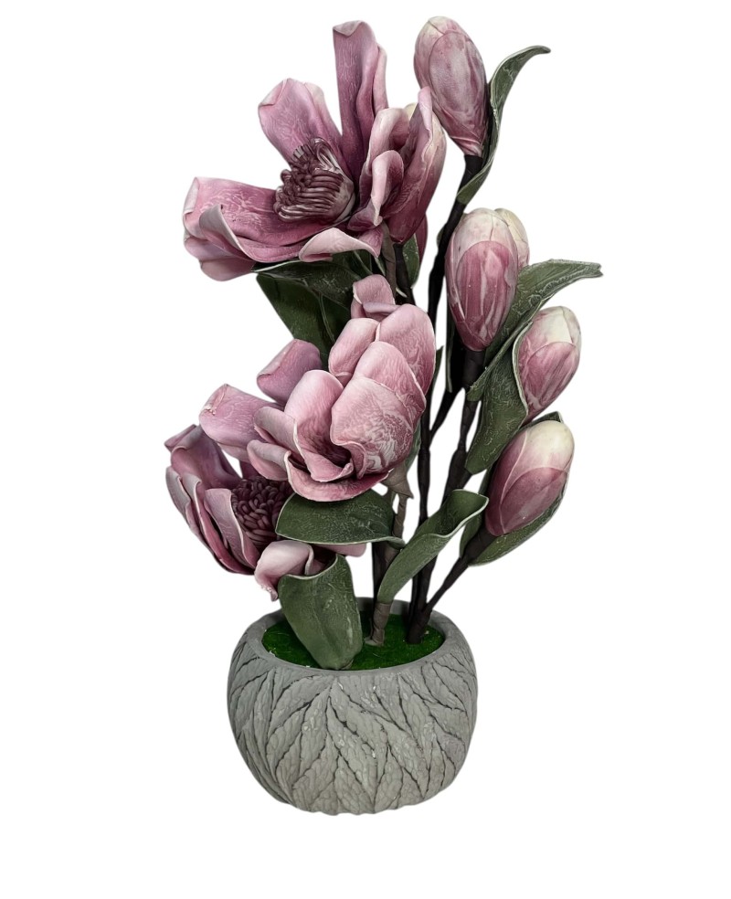 Fleur Artificielle avec Pot en Ceramique - Rose