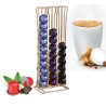 Porte capsule de café dorée en acier inox 13.5x10.5x37cm