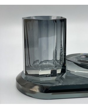 Accessoire SDB 4 pcs en Cristal Gris