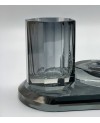 Accessoire SDB 4 pcs en Cristal Gris