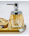 Accessoire SDB 4 pcs en Cristal Doré
