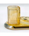 Accessoire SDB 4 pcs en Cristal Doré