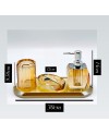 Accessoire SDB 4 pcs en Cristal Doré