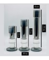 Set de 3 Bougeoirs en Cristal gris