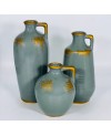 3 Vases Décoratifs Vert Gris
