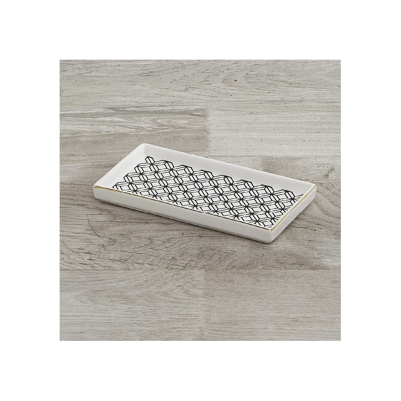Plat Rectangulaire BLACK & GOLD 22x11.5cm - HENRIETTE
