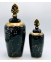 2 Vases Décoratifs Noir et Doré