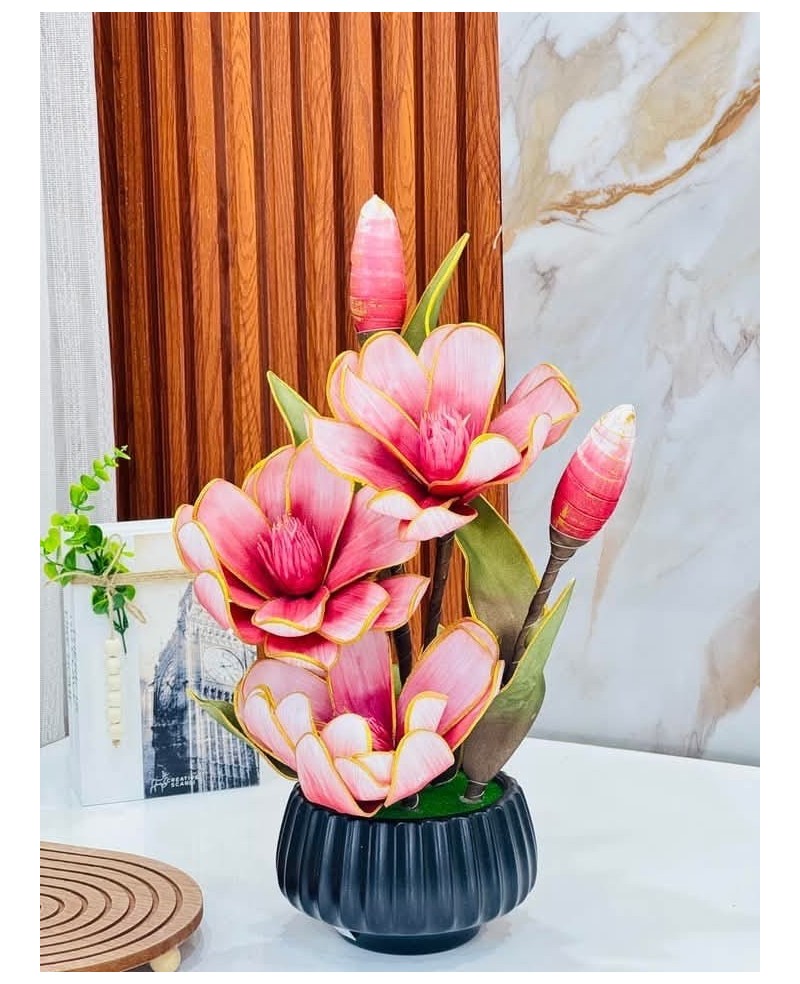 Plante Artificielle Magnolia avec pot - Rose